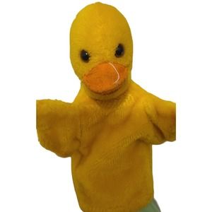 Vintage 1970s R Dakin Plush Duck Hand Puppet Stuffed Animal Yellow Orange 10"